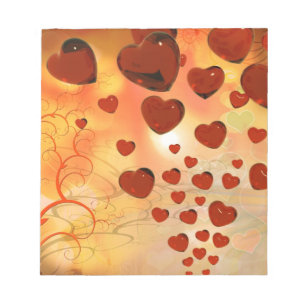 Trending love hearts, accessories. Valentines day Notepad