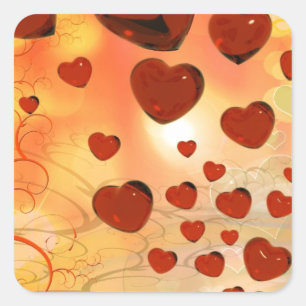 Trending love hearts, accessories. Valentines day Square Sticker