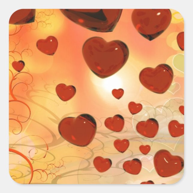 Trending love hearts, accessories. Valentines day Square Sticker (Front)