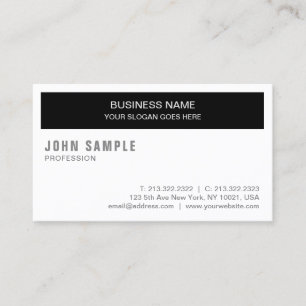Trending Modern Elegant Black White Sleek Design Business Card