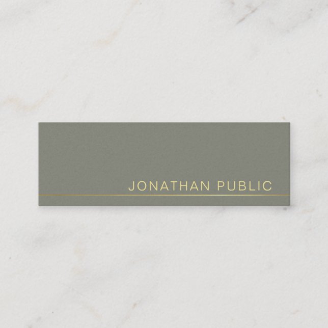 Trending Modern Elegant Green Pearl Finish Luxury Mini Business Card (Front)