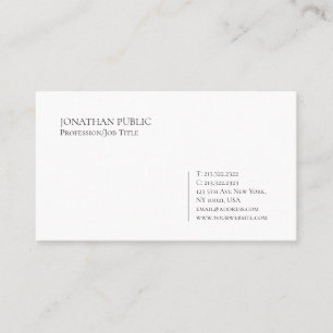 Trending Modern Elegant Minimalist White Plain Business Card