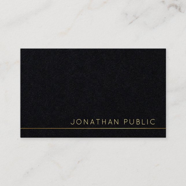 Trending Modern Elegant Premium Black Luxury Business Card (Front)