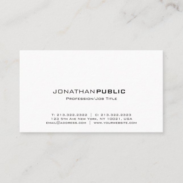 Trending Modern Professional Artistic Plain Simple Business Card (Front)