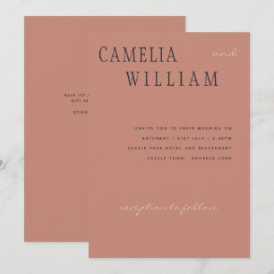 Trending Modern Wedding Peach Blush Pink Invitation
