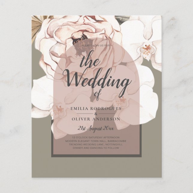 Trending MOSS BLUSH WEDDING Sage Dusty Pink Flyer (Front)