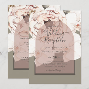 Trending MOSS BLUSH WEDDING Sage Dusty Pink Invitation
