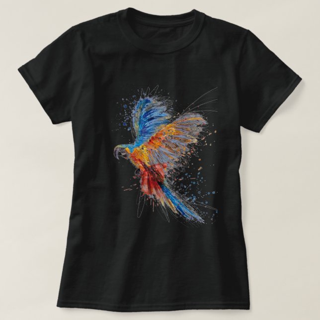 Trending Parrot Watercolor T-Shirt (Design Front)