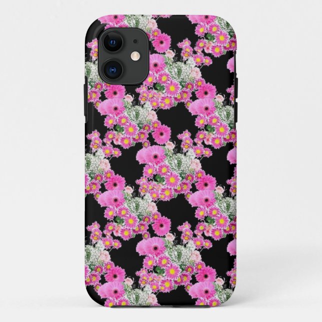 Trending Pink black floral pattern accessories Case-Mate iPhone Case (Back)