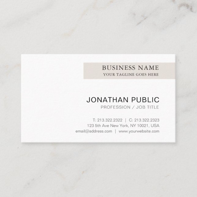 Trending Professional Modern Chic Minimalist Business Card (Front)