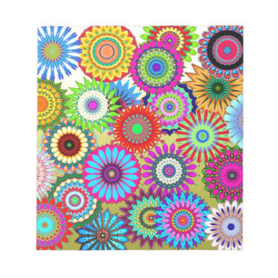 Trending Psychadelic Flower Power Print Accessory Notepad