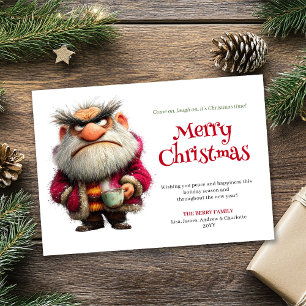 Trending quirky Claus editable Christmas greeting Holiday Card