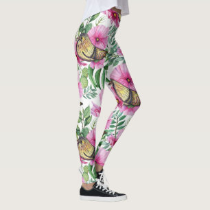 Trending Red, Purple & Birds Nature Floral Leggings