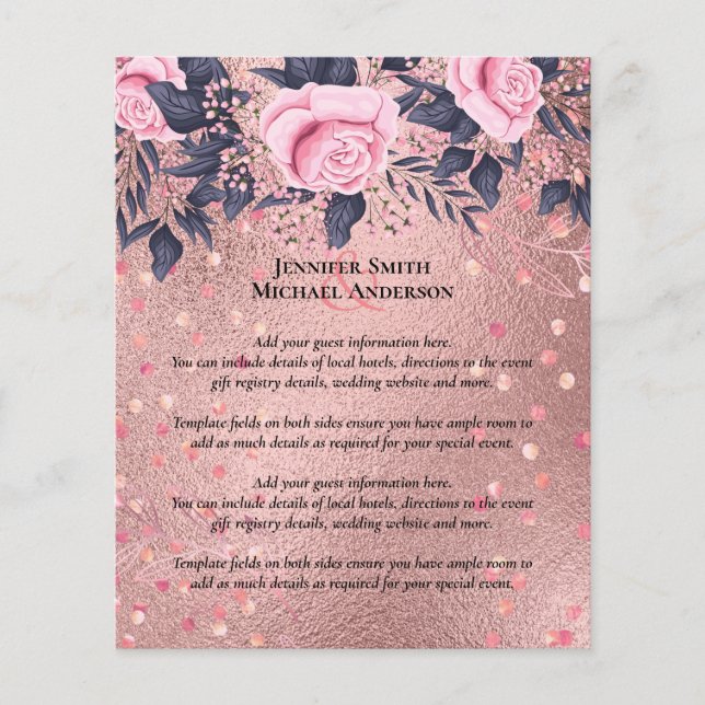 Trending ROSEGOLD Wedding Pink Navy Metallic (Front)