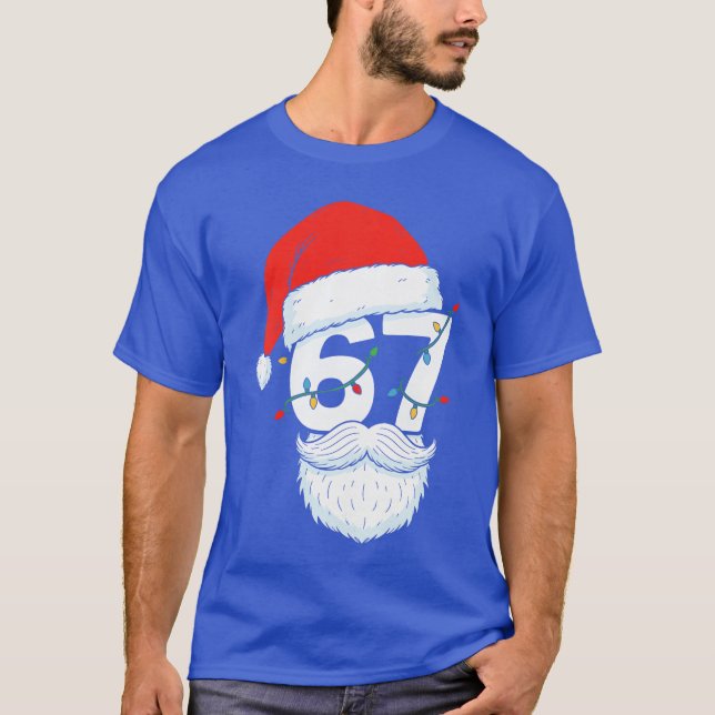 Trending Si Seven Meme Christmas 67 Santa Face Men T-Shirt (Front)