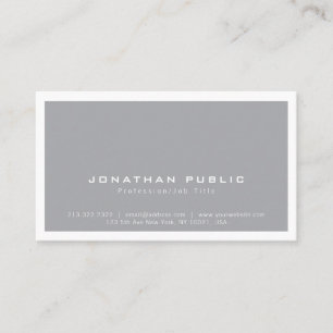 Trending Stylish Modern Minimalist Grey Plain Business Card