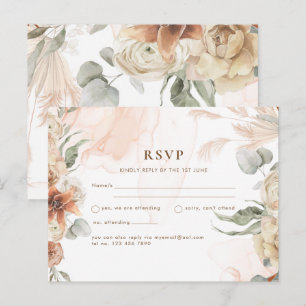 Trending Terracotta Pampas Grass Wedding Postcard