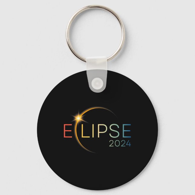 Trending Total Solar April 8 2024 Sun Eclipse T-sh Key Ring (Front)