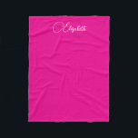 Trending Typography Script Name Small Hot Pink Fleece Blanket<br><div class="desc">Custom Create Your Own Template Upload Image Photo Add Typography Script Name or Text Hot Pink & White Small Fleece Blanket. Home Décor / Throw,  High Quality Fleece & Sherpa Blankets Online Shop. Sizes: Small,  Medium,  Large.</div>