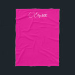 Trending Typography Script Name Small Hot Pink Fleece Blanket<br><div class="desc">Custom Create Your Own Template Upload Image Photo Add Typography Script Name or Text Hot Pink & White Small Fleece Blanket. Home Décor / Throw,  High Quality Fleece & Sherpa Blankets Online Shop. Sizes: Small,  Medium,  Large.</div>