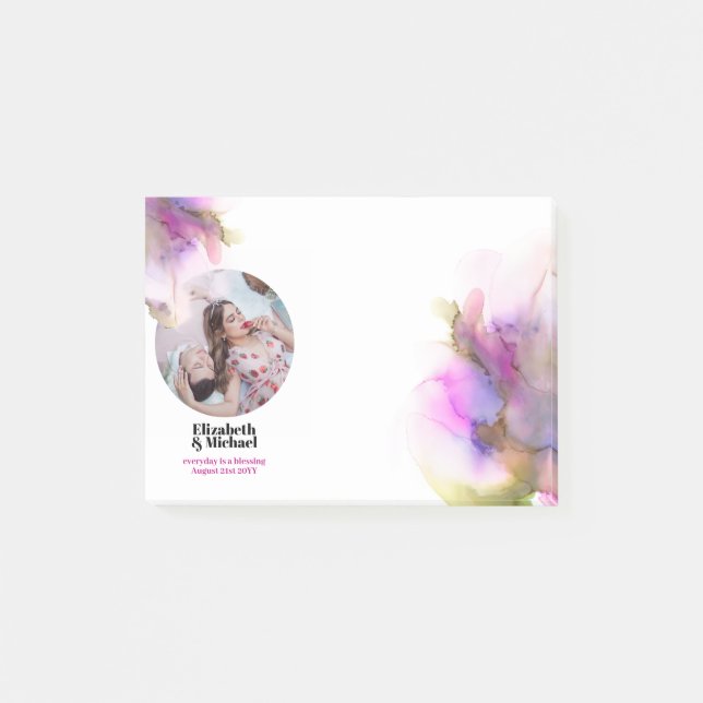 Trending Watercolor PHOTO Gift Moody Post-it Notes (Front)