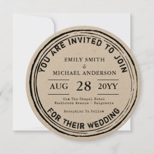 Trending Wedding Invitation 2018 Rustic Round Inky