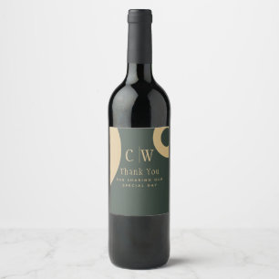 Trending Wedding Thank You Olive Green Gold Wine Label