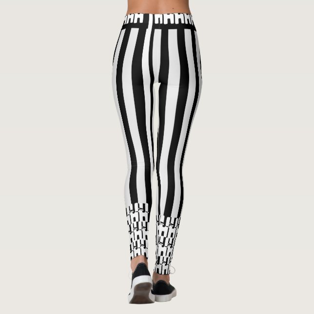 Trending Zebra Chic Monochrome Leggings (Back)