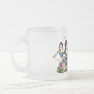 Trendu Fashion Models Frosted Glass Coffee Mug