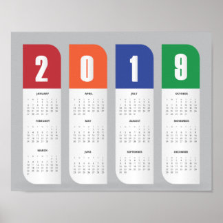 Trendy 2019 Calendar Poster
