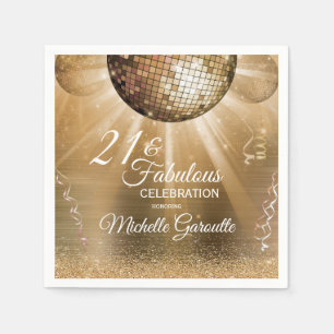 Trendy 21 & Fabulous Gold Napkin