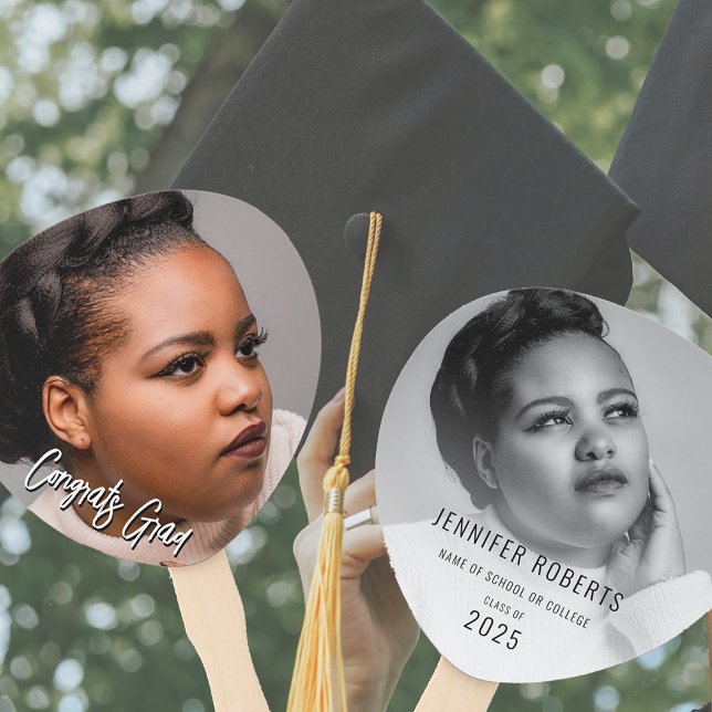 Trendy 2 Photo Graduation Photo Hand Fan (Creator Uploaded)