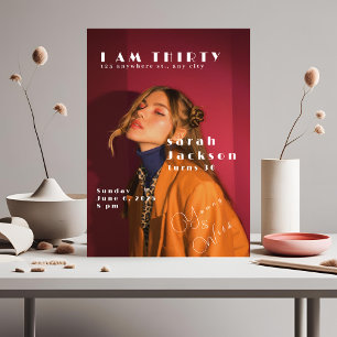 Trendy 30th Birthday Invitation with Photo