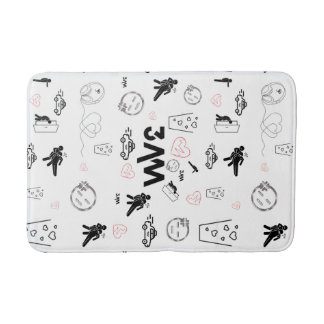 Trendy 3AM Doodle Art Bath Mat Décor