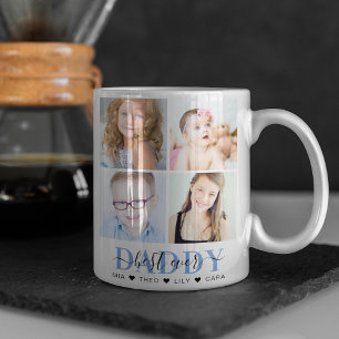 Trendy 4 Insta Photo Collage 'Best Daddy Ever' Coffee Mug