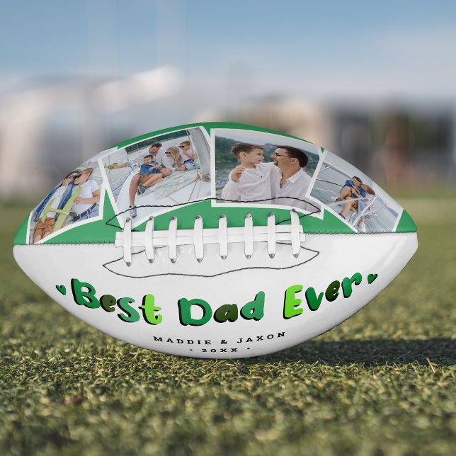 Trendy 4 Photo 'Best Dad Ever' Keepsake American Football (Creator Uploaded)