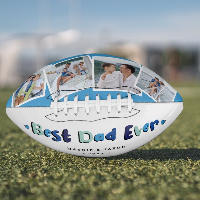 Trendy 4 Photo 'Best Dad Ever' Keepsake American Football (Creator Uploaded)