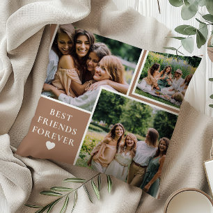 Trendy 4 Photo & Bestie Quote Best Friends Forever Cushion