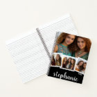 Trendy 4 Photo Collage Script Name White Black