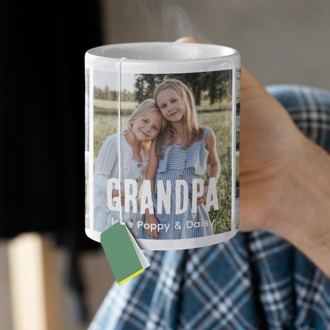 Trendy 5 Photo Collage Grandpa Coffee Mug (Creator Uploaded)