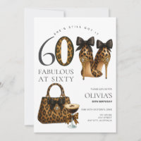 Trendy 60th Leopard Print Fabulous at 60 Birthday