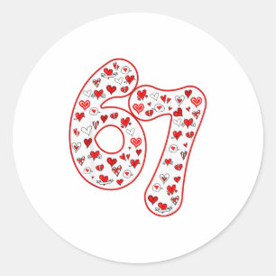 Trendy 6 7 Meme Six Seven Valentines Day 6 7 Classic Round Sticker
