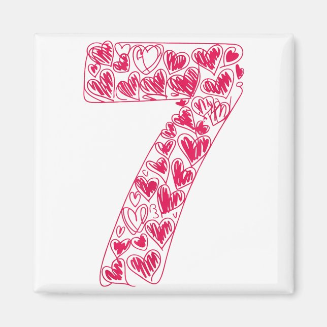 Trendy 6 7 Viral Sketch Heart 67 Cute Valentine Ma Magnet (Front)