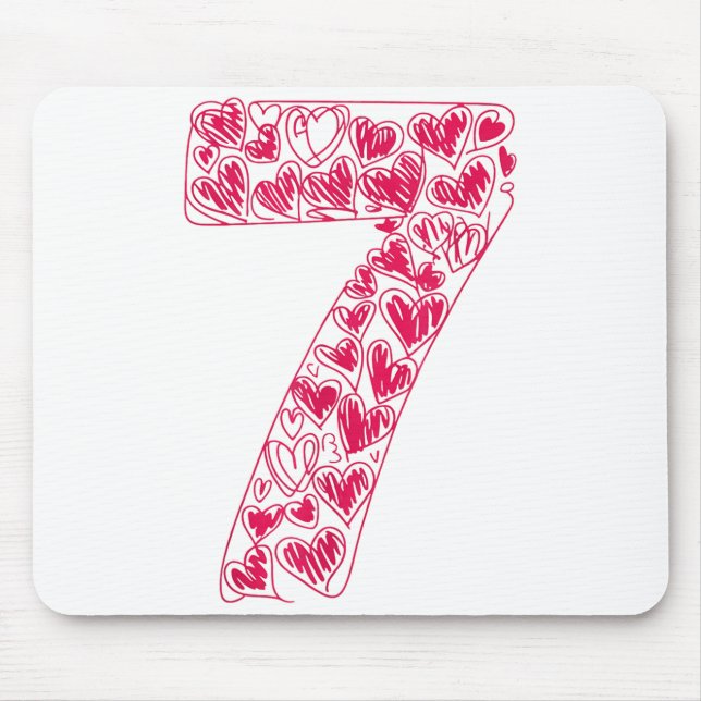 Trendy 6 7 Viral Sketch Heart 67 Cute Valentine Ma Mouse Mat (Front)