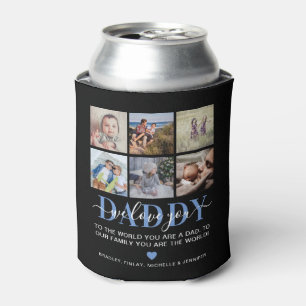 Trendy 6 Insta Photo Collage DADDY 'we love you' Can Cooler