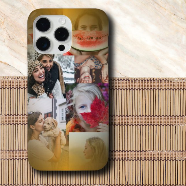 Trendy 6  Photo Collage Gold Metallic   Case-Mate iPhone Case (Creator Uploaded)