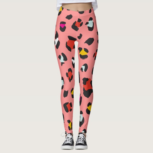 Trendy 80s Leopard Pattern Leggings (Front)