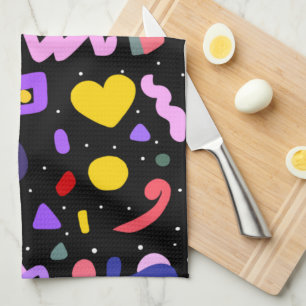 Trendy 80s Pattern Apron Tea Towel