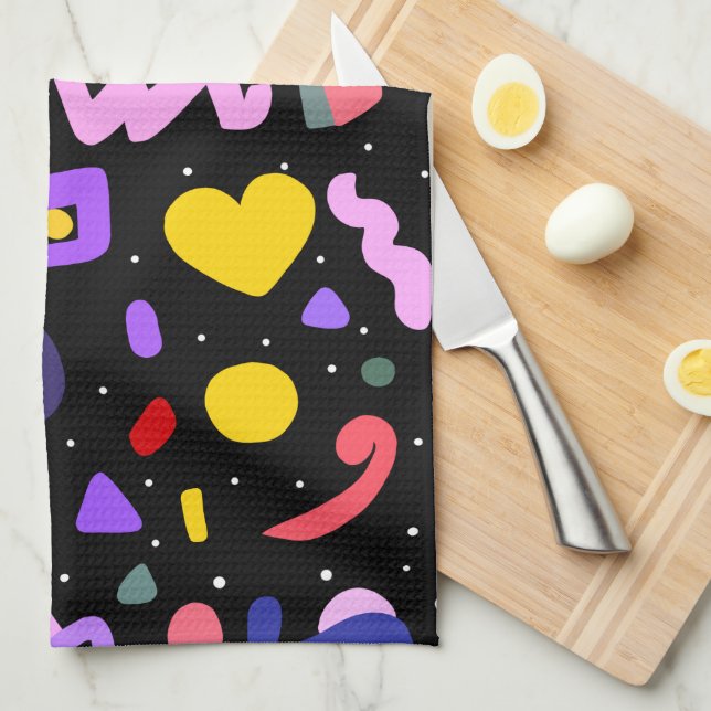 Trendy 80s Pattern Apron Tea Towel (Quarter Fold)