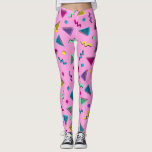 Trendy 80s Style Pink Leggings<br><div class="desc">If you love the 80's than you will love these colourful and hip eighties style leggings.  Featuring a pink background full of bright blue,  yellow,  and green shapes,  make your purchase today!</div>